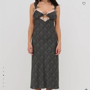For Love & Lemons Evangeline Midi Lace Slip Dress